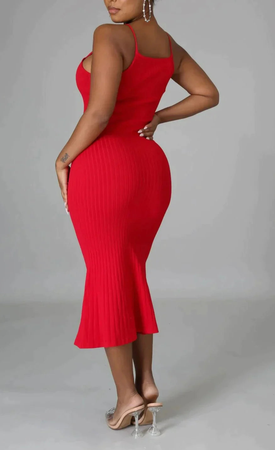 Spaghetti Strap Flair Midi - SASHAY COUTURE BOUTIQUE Dresses