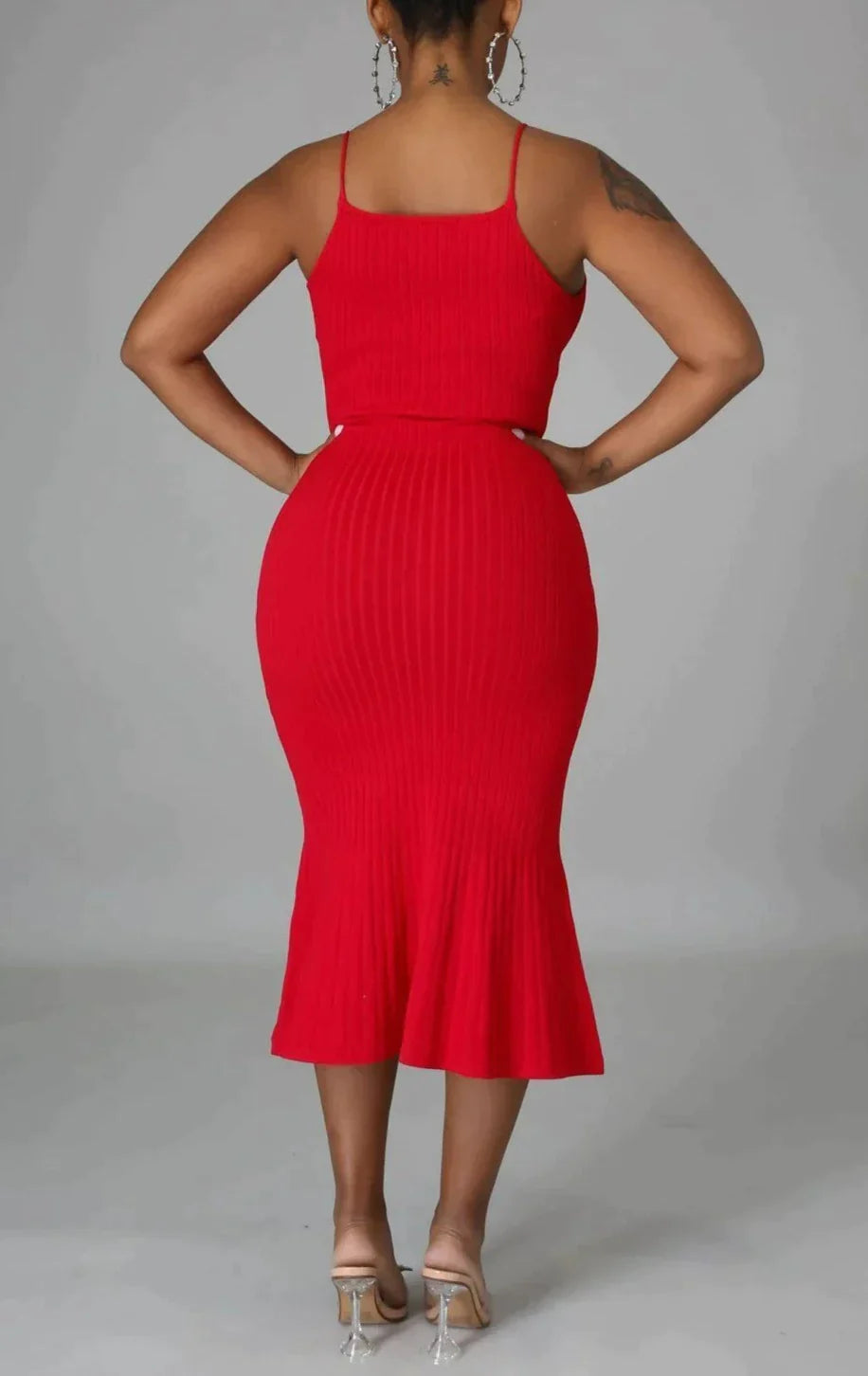 Spaghetti Strap Flair Midi - SASHAY COUTURE BOUTIQUE Dresses
