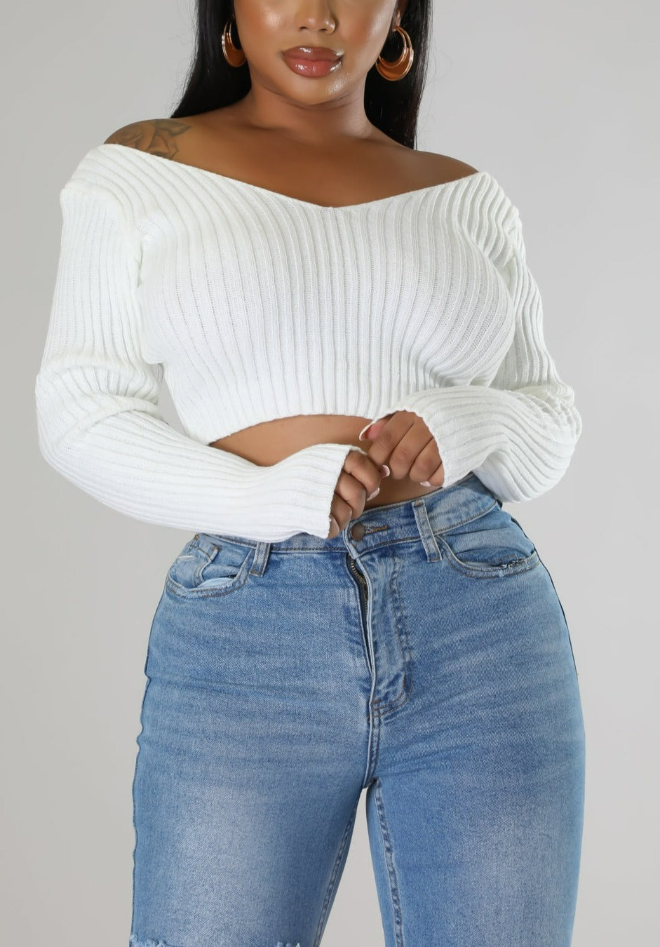 Cropped Ribbed Top - SASHAY COUTURE BOUTIQUE Tops