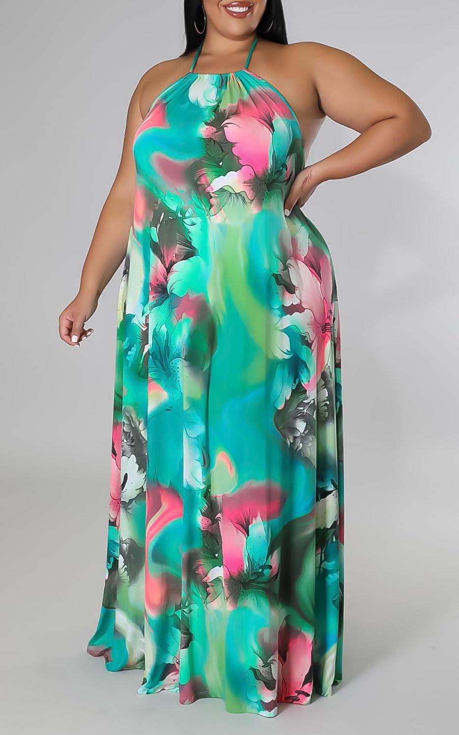 Sashay Vibes Low Back Maxi (Curvy) - SASHAY COUTURE BOUTIQUE Dresses