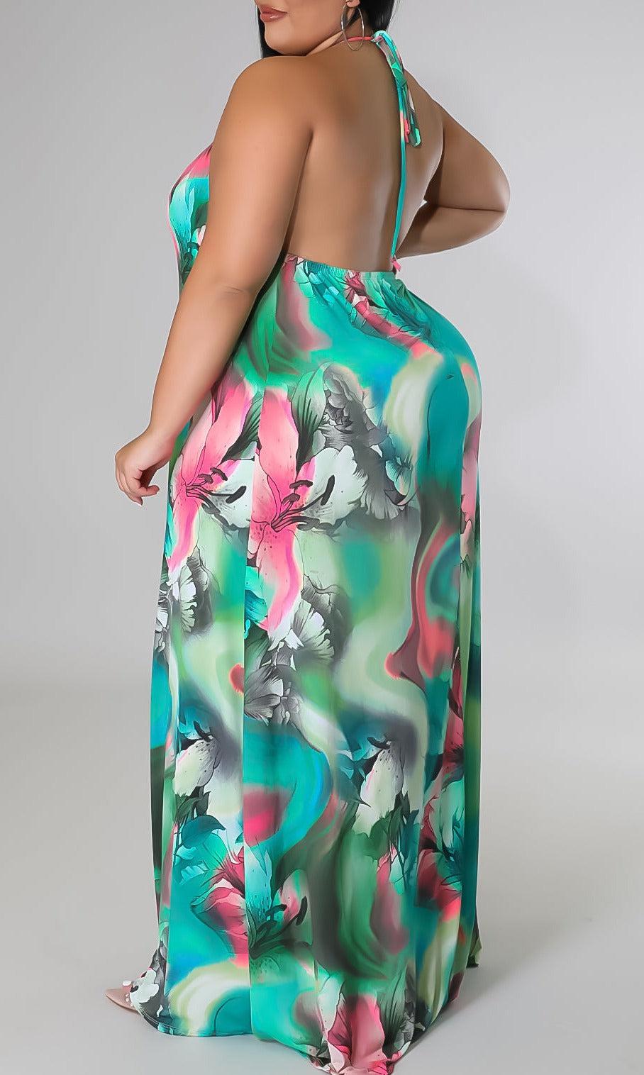 Sashay Vibes Low Back Maxi (Curvy) - SASHAY COUTURE BOUTIQUE Dresses