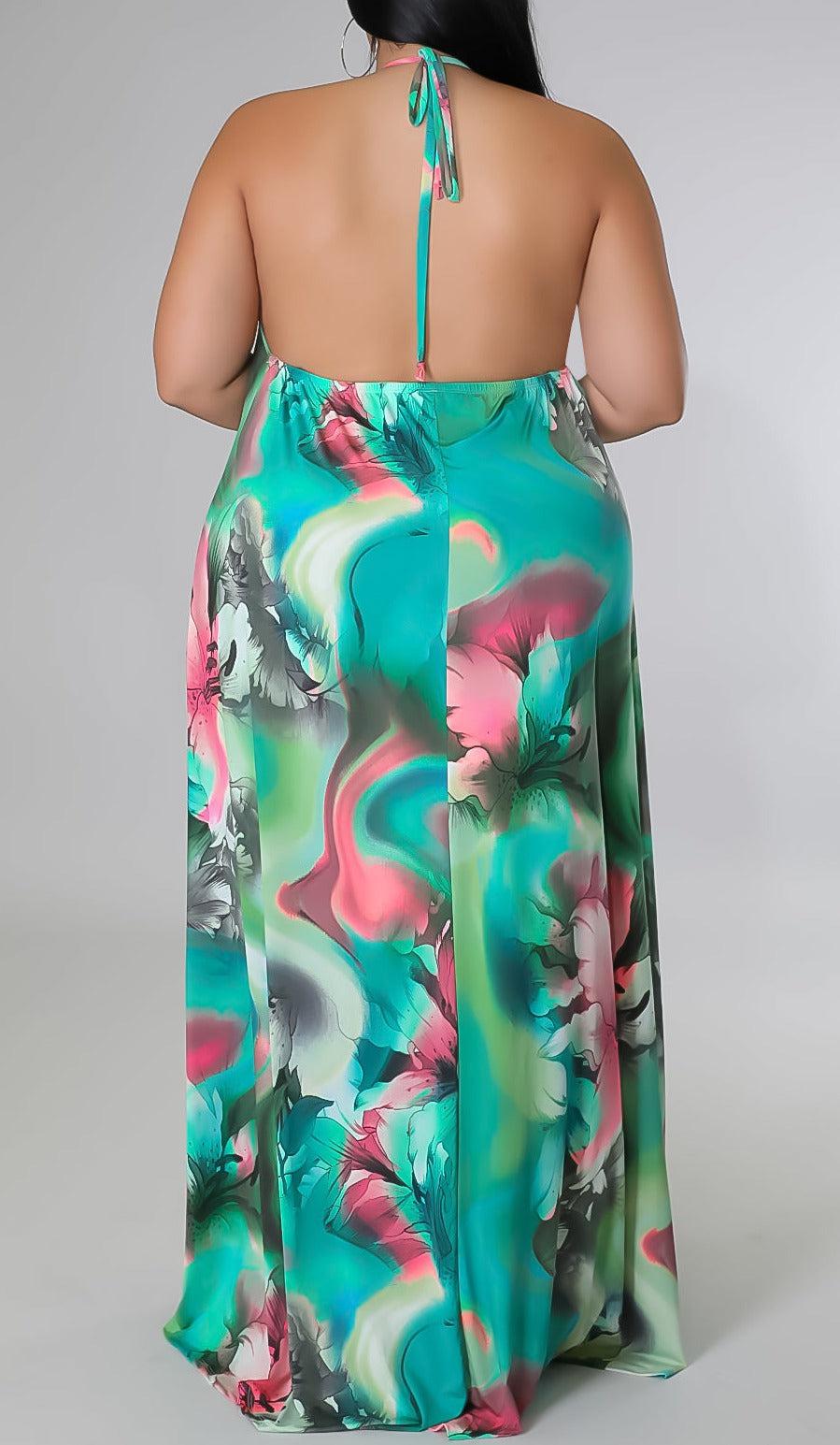 Sashay Vibes Low Back Maxi (Curvy) - SASHAY COUTURE BOUTIQUE Dresses