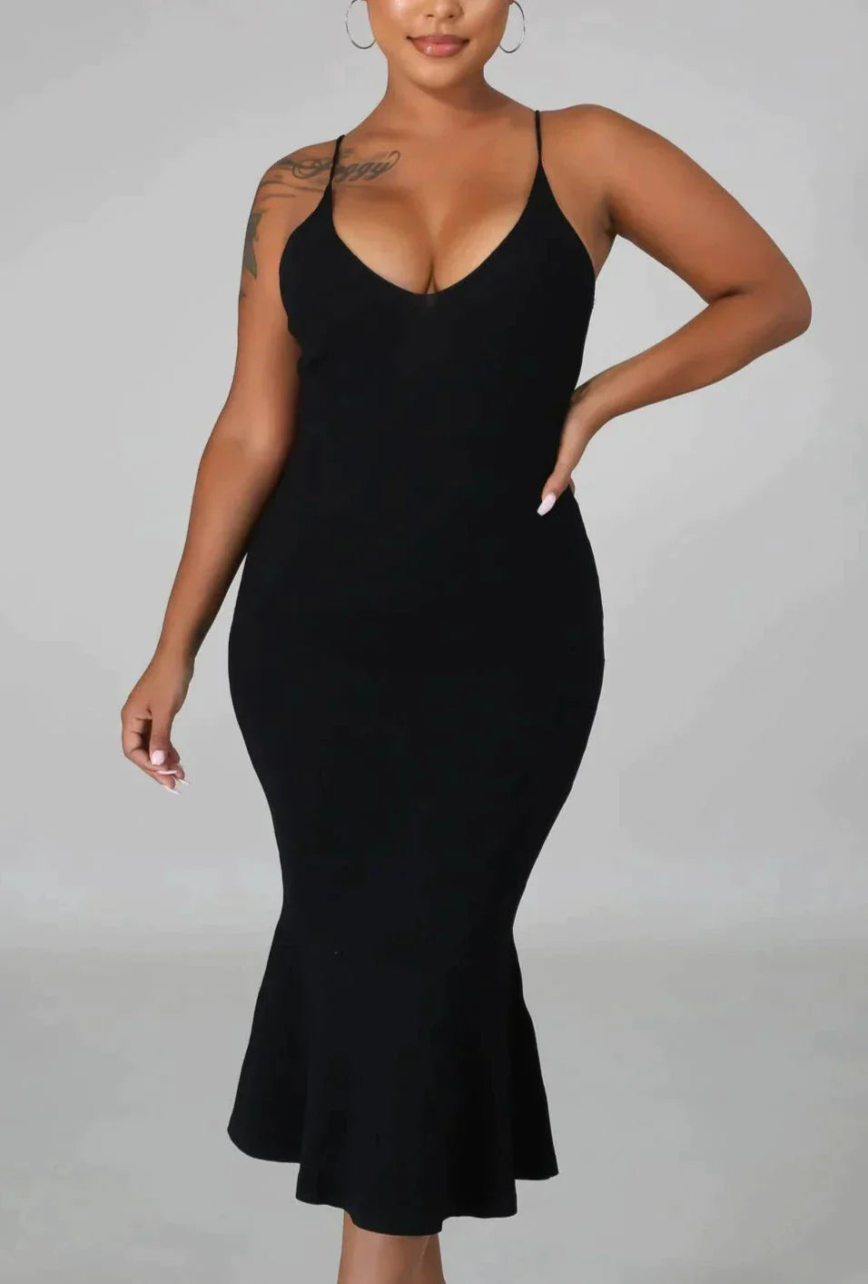 Spaghetti Strap Flair Midi - SASHAY COUTURE BOUTIQUE Dresses