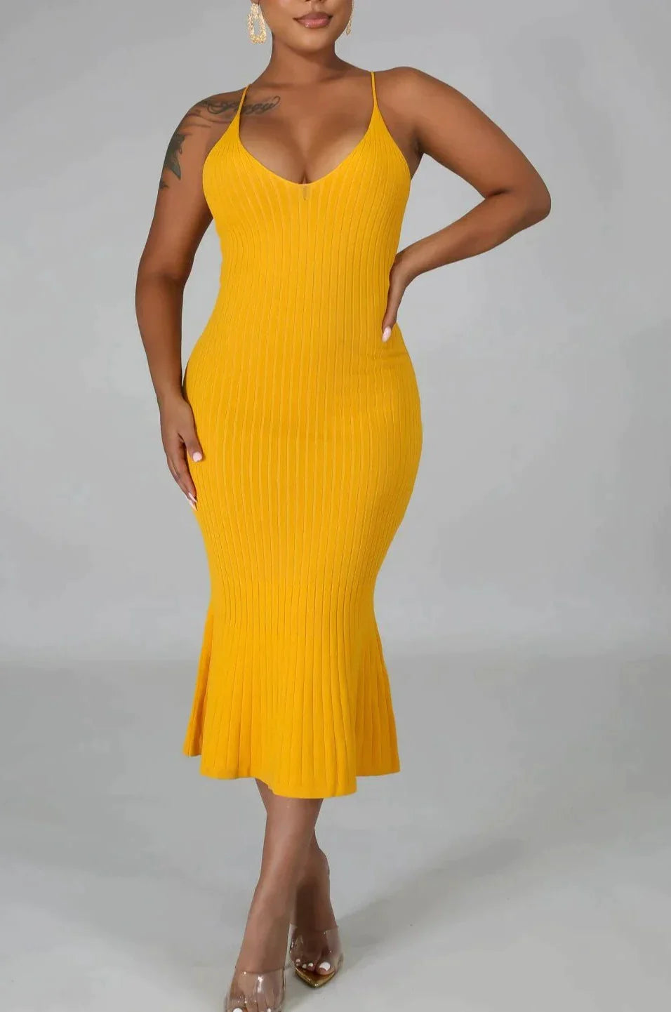 Spaghetti Strap Flair Midi - SASHAY COUTURE BOUTIQUE Dresses