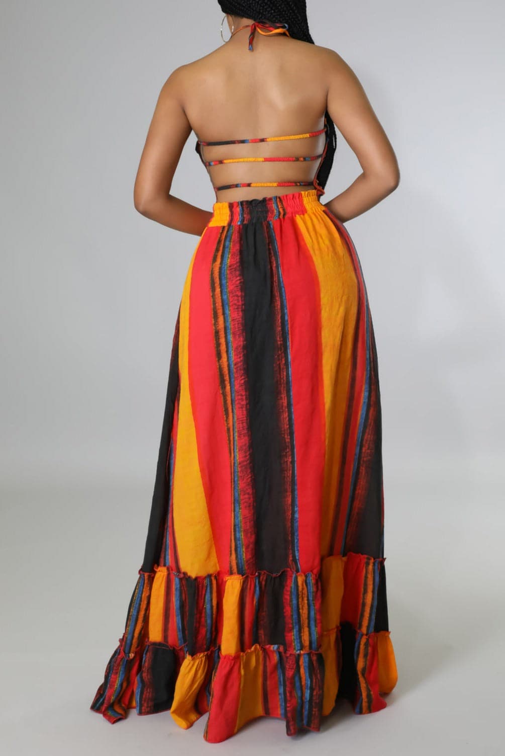 Bold Back Cutout Maxi in Tangerine - SASHAY COUTURE BOUTIQUE Dresses