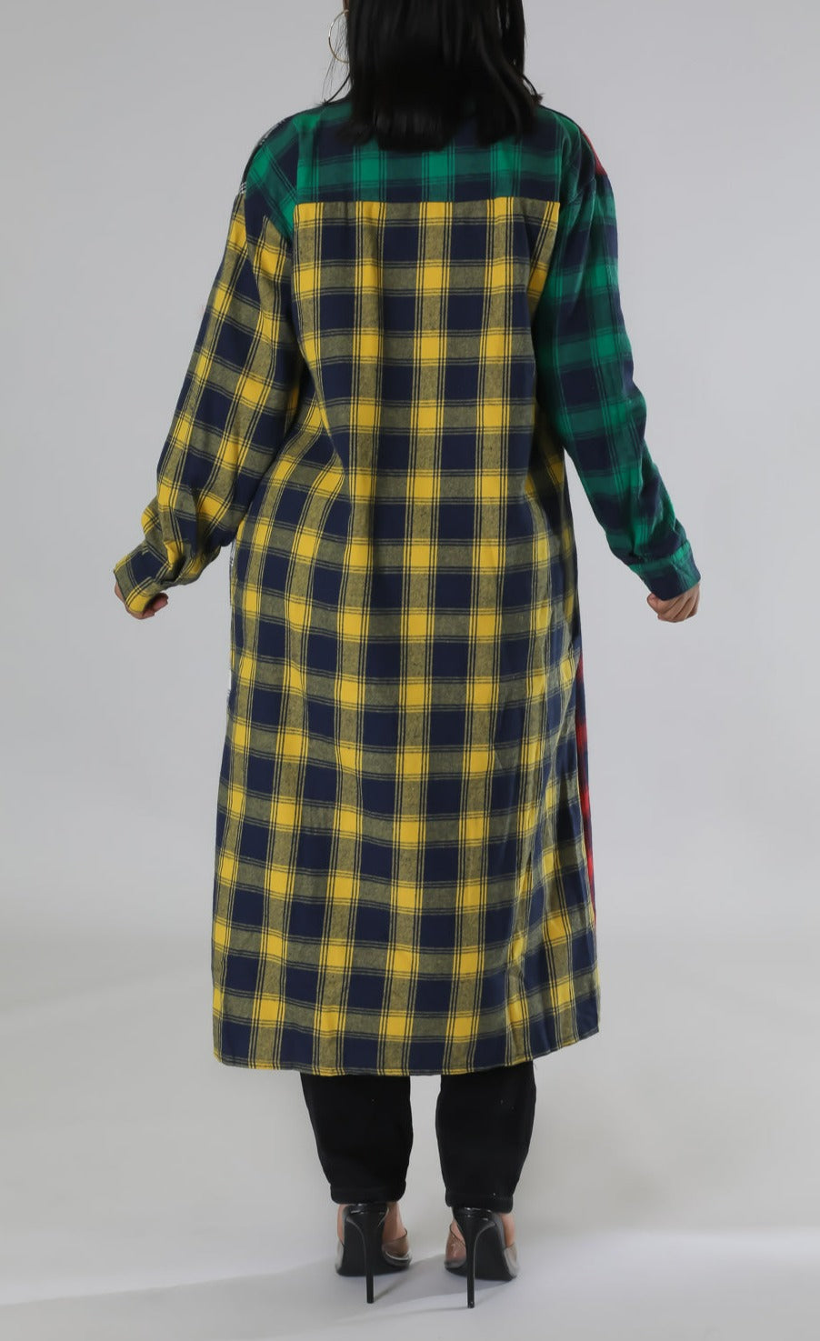 Mid-Length Flannel Jacket - SASHAY COUTURE BOUTIQUE Outerwear