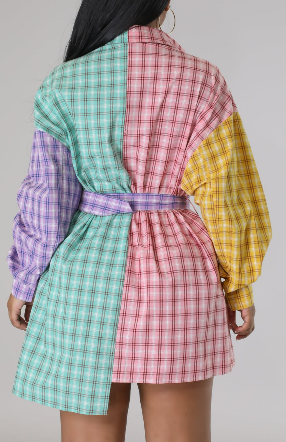 Plaid Patchwork Tunic Top - SASHAY COUTURE BOUTIQUE Tops