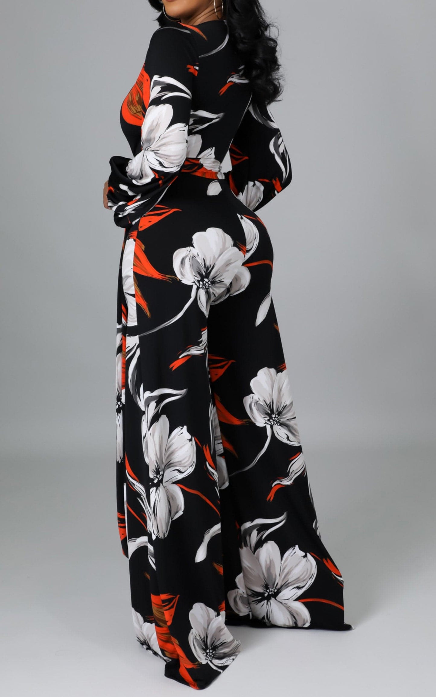 Side Tie Flower Jumpsuit - SASHAY COUTURE BOUTIQUE Jumpsuits & Rompers