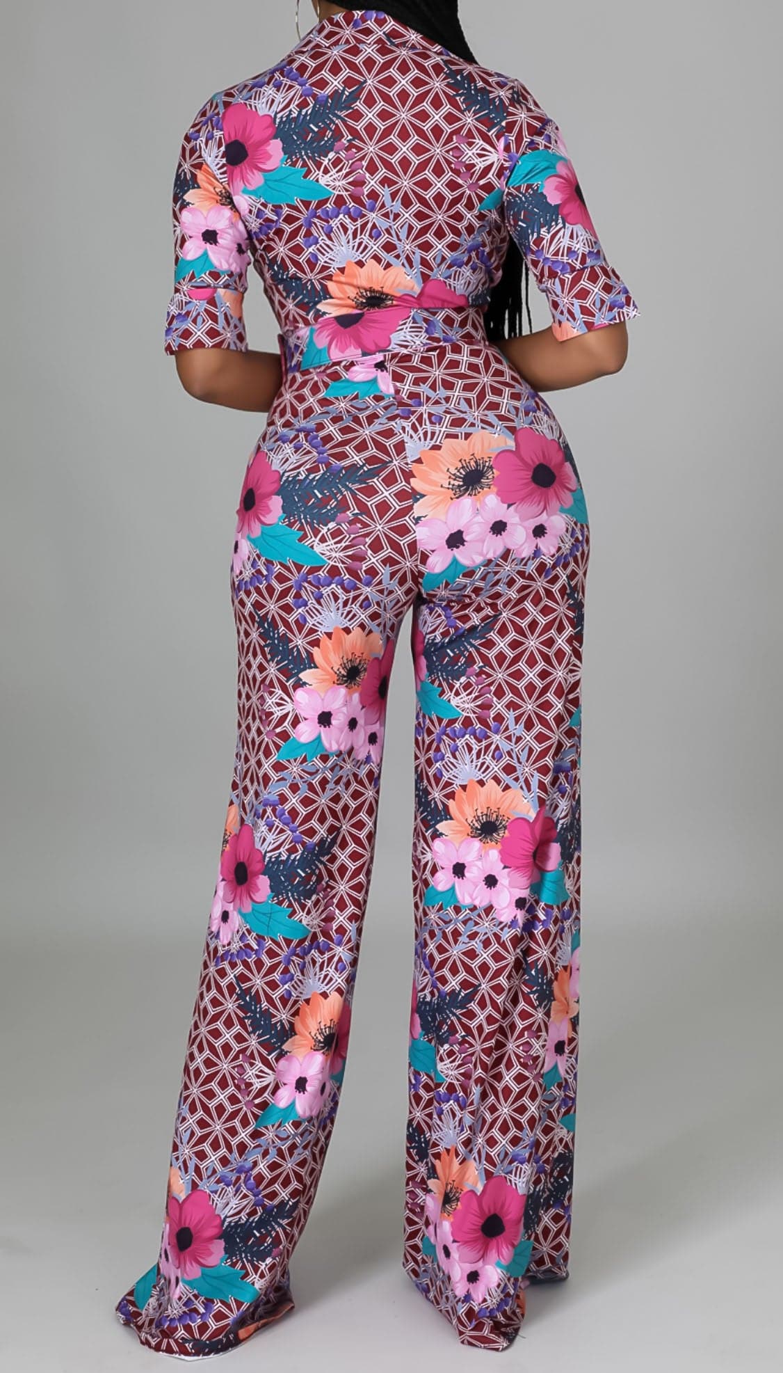 Flower Pattern Jumpsuit - SASHAY COUTURE BOUTIQUE Jumpsuits & Rompers