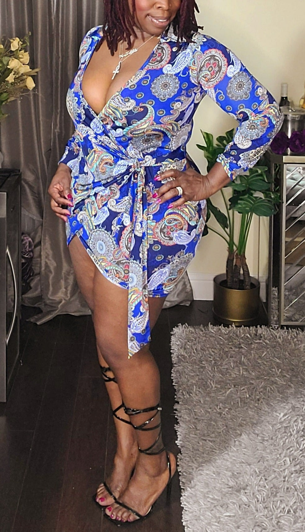 Paisley Wrapped Mini Dress/Top - SASHAY COUTURE BOUTIQUE Dresses