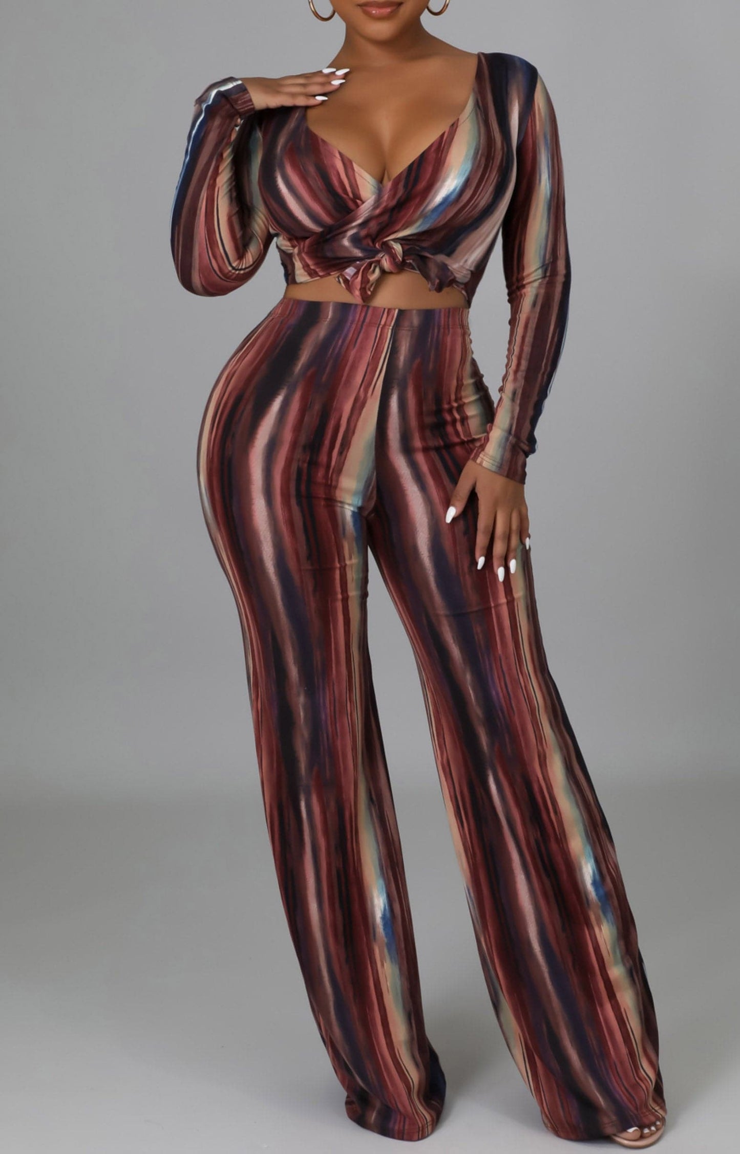 Fitted Multi Color Two Piece - SASHAY COUTURE BOUTIQUE Outfit Sets