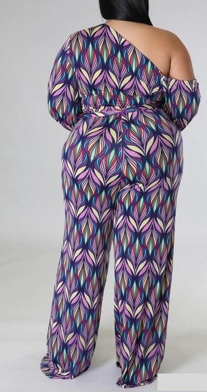 Off One Shoulder Jumpsuit (Curvy) - SASHAY COUTURE BOUTIQUE Jumpsuits & Rompers