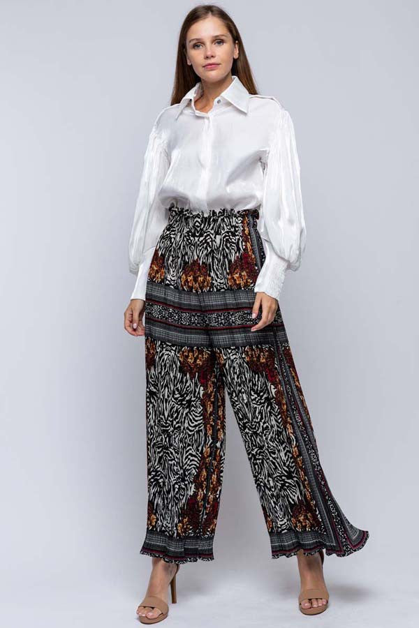 Pleated Wide Leg Pants