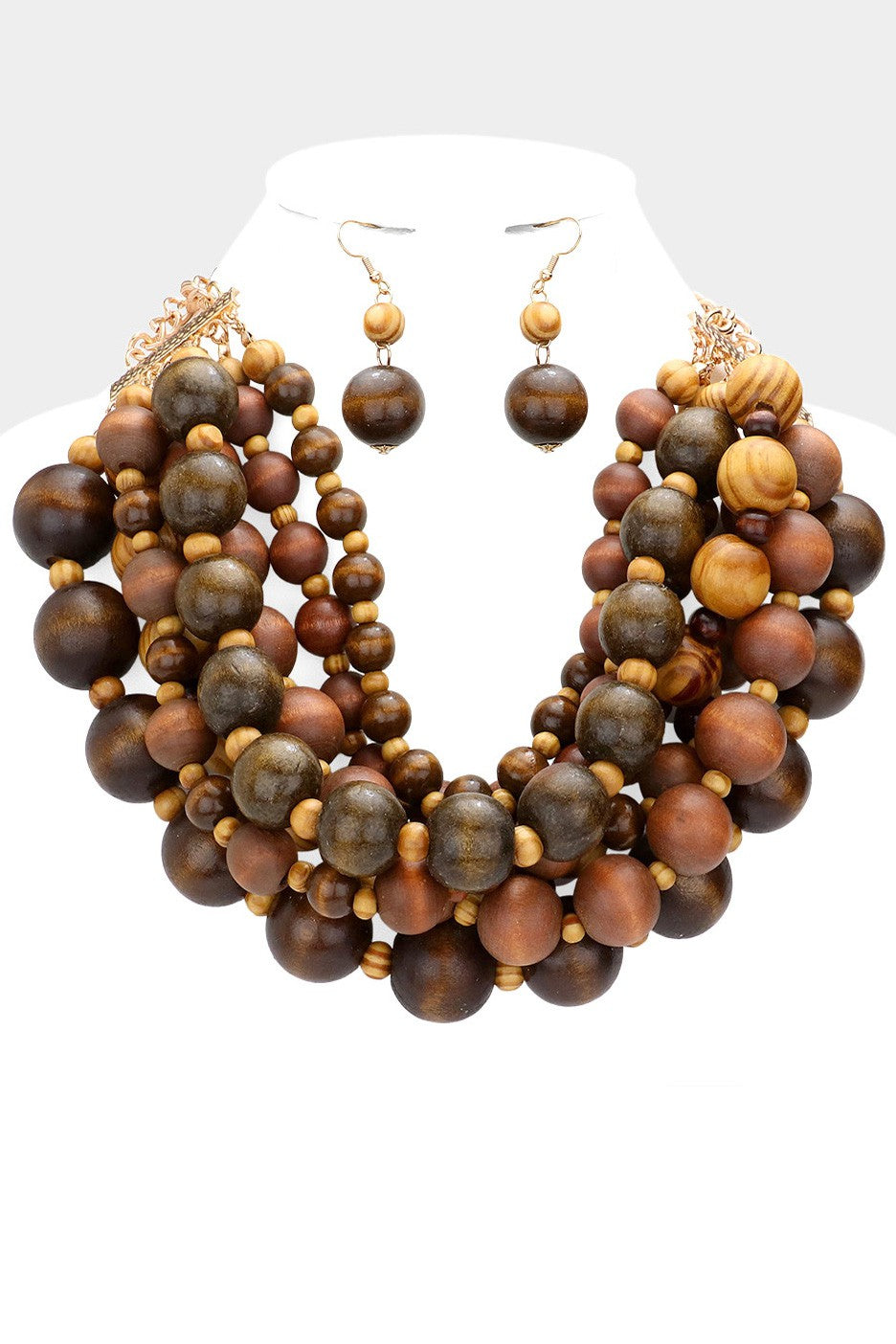 Chunky Multi Strand Lucite Beaded Necklace - SASHAY COUTURE BOUTIQUE Apparel & Accessories