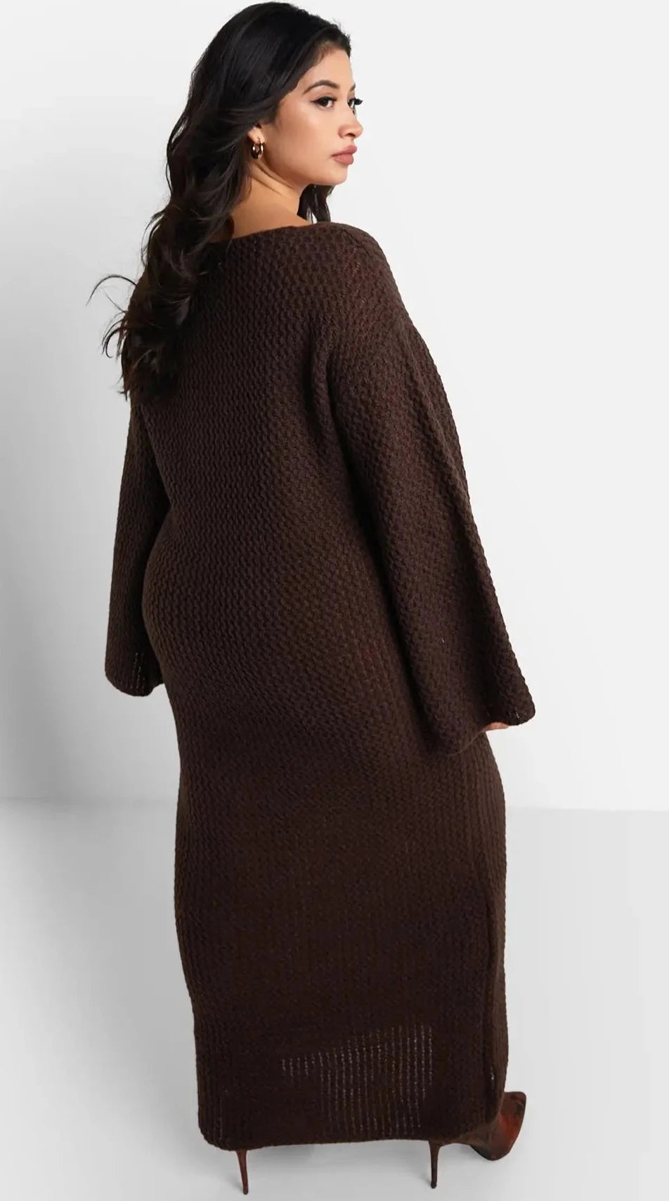 Knit Off Shoulder Maxi Oversized Dress - SASHAY COUTURE BOUTIQUE Dresses