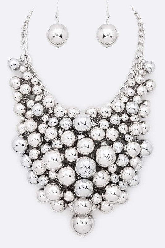 Mix Beads Statement Necklace Set