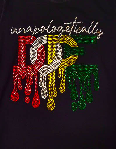 Unapologetically DOPE Rhinestone Fitted Tee (Curvy) - SASHAY COUTURE BOUTIQUE