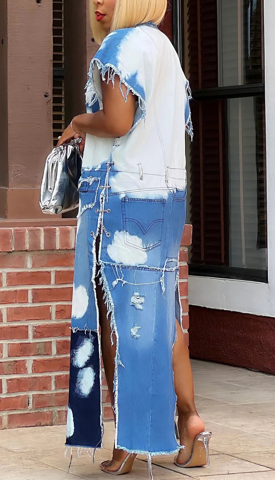 (RE-STOCKED) Bleached Out Maxi Denim Cardigan - SASHAY COUTURE BOUTIQUE Outerwear