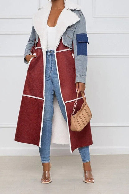 Vegan Suede Denim w/ Shearling Trench