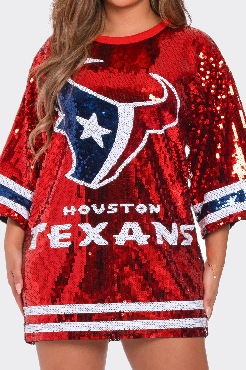 Houston Texans Sequins Dress Top SASHAY COUTURE BOUTIQUE