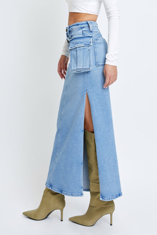 Cargo Pocket Denim Skirt