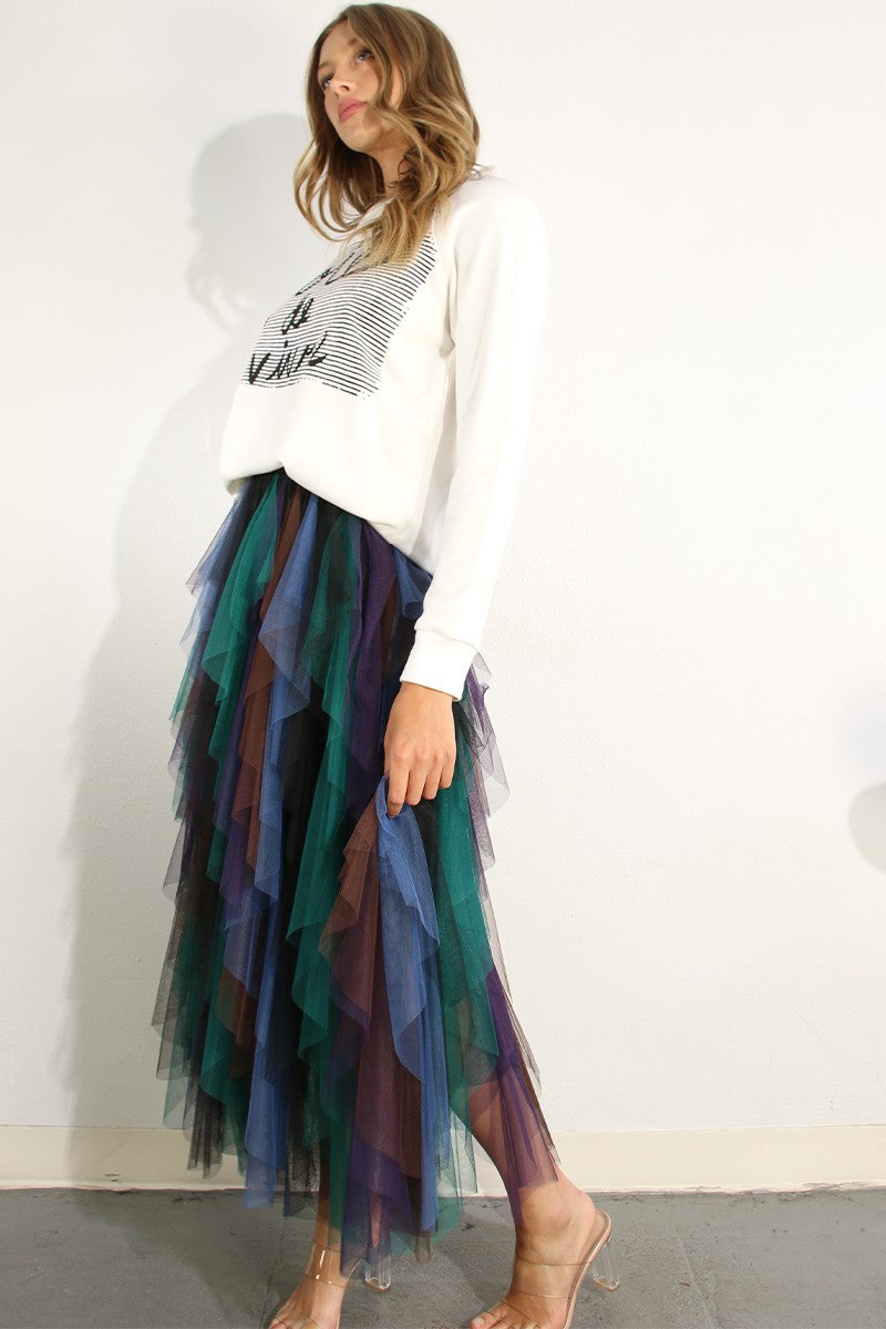 Multi-Color Mesh Skirt (Ships 10/01)