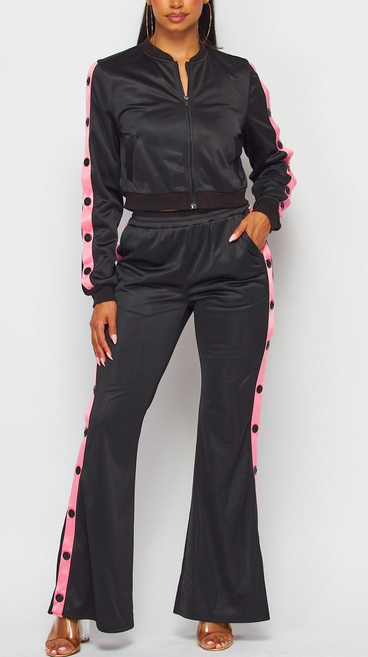 Flare Leg Track/Jogger Set - SASHAY COUTURE BOUTIQUE Two Piece