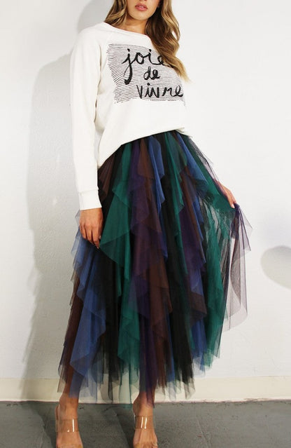 Multi-Color Mesh Skirt (Ships 10/01)