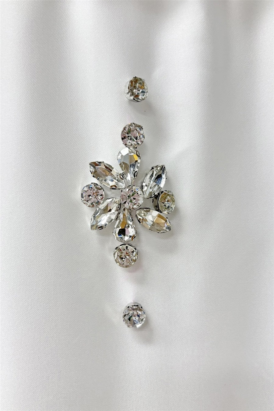 Satin Blouse with Rhinestone Collar