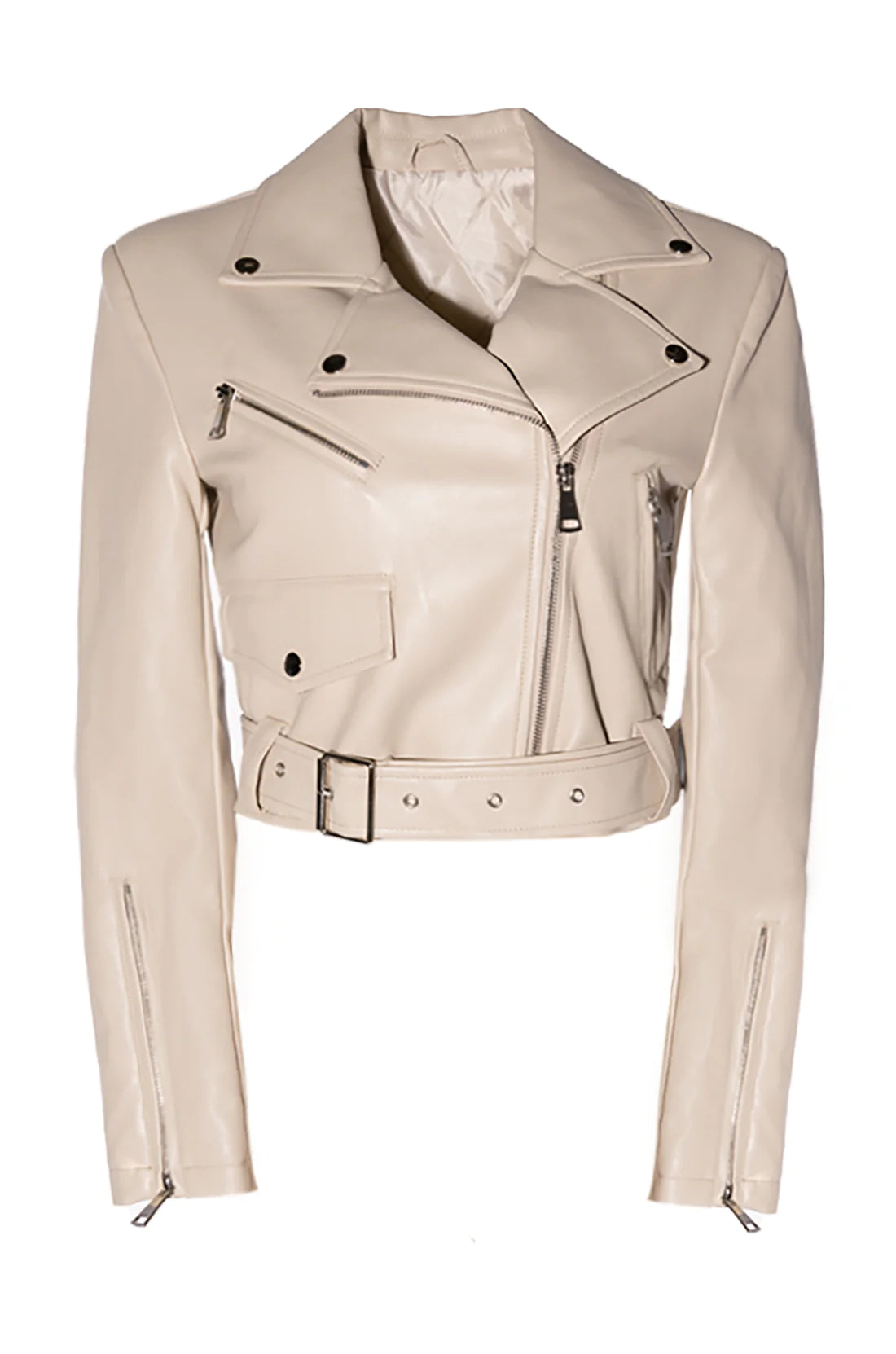 Cropped Moto Jacket - SASHAY COUTURE BOUTIQUE Jacket