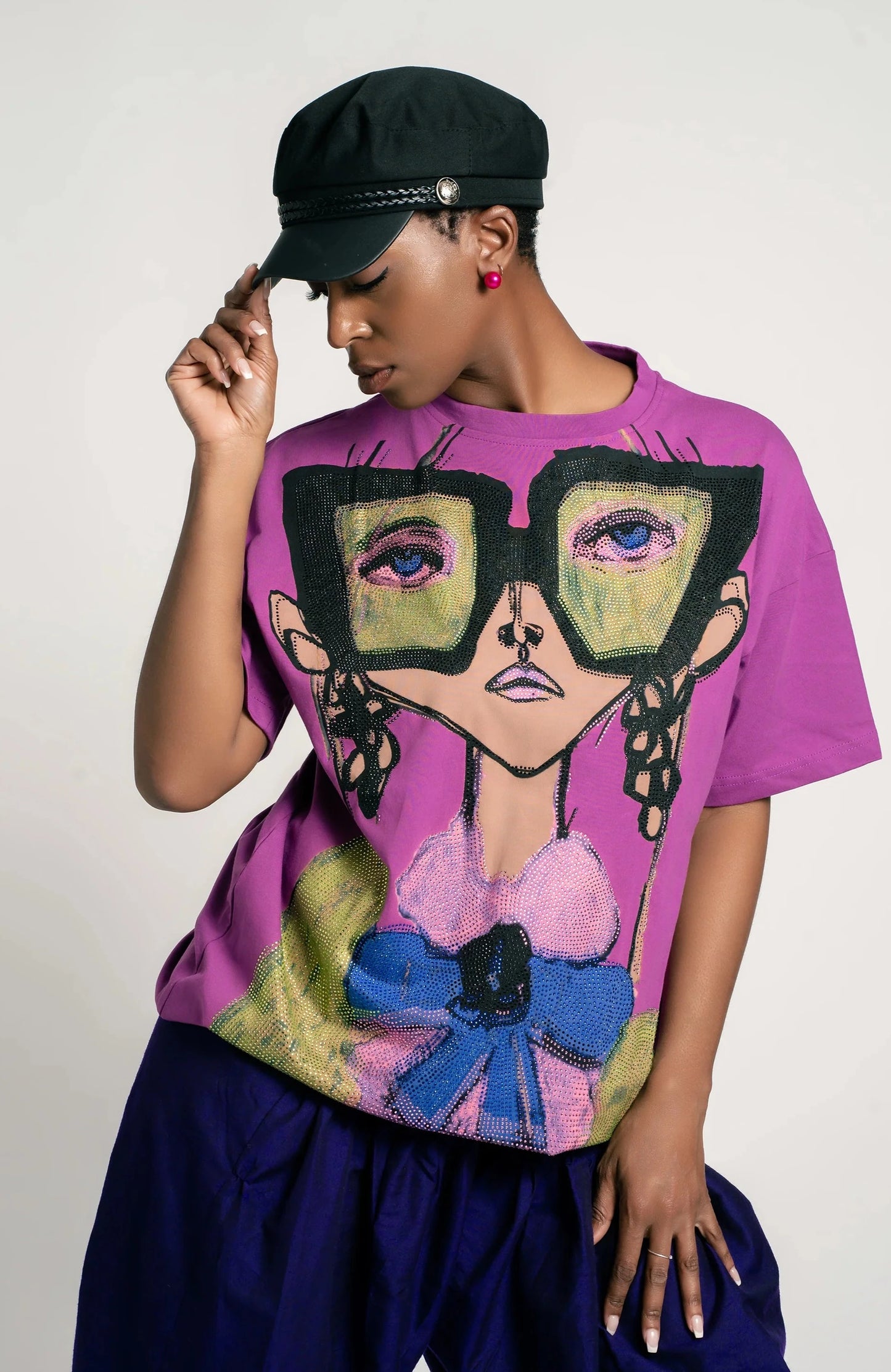 Sassy Girl Graphic Tee w/ Rhinestones - SASHAY COUTURE BOUTIQUE Tops