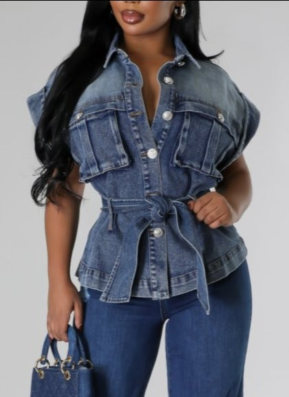 Denim Top w/ Matching Belt