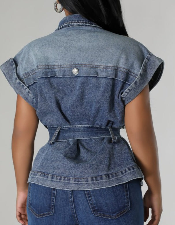 Denim Top w/ Matching Belt