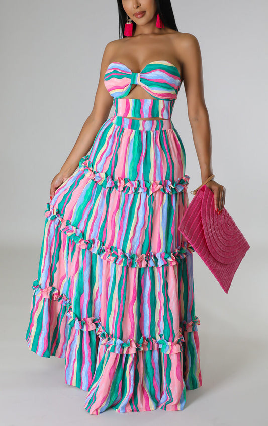 Two Piece Maxi Skirt Set - SASHAY COUTURE BOUTIQUE Two Piece