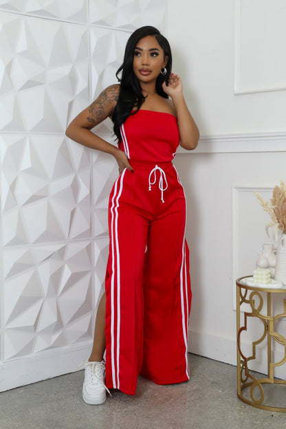 Sleeveless Track Jumpsuit