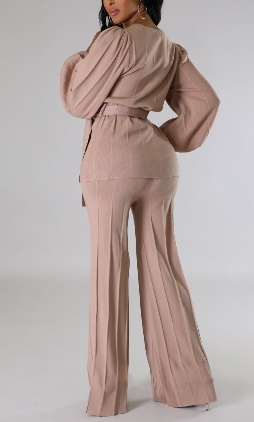 CoCo Tan Pants Set - SASHAY COUTURE BOUTIQUE Two Piece