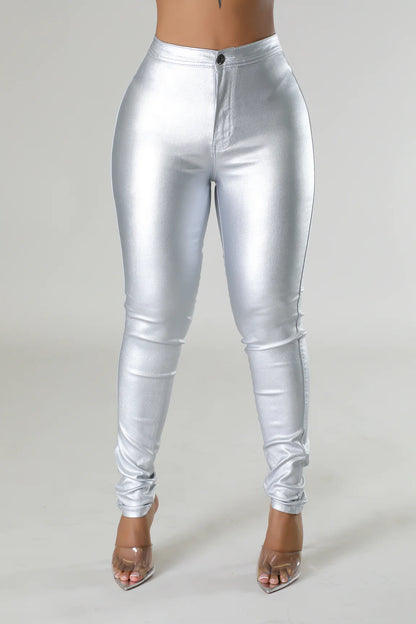 Metallic Silver Storm Pants - SASHAY COUTURE BOUTIQUE