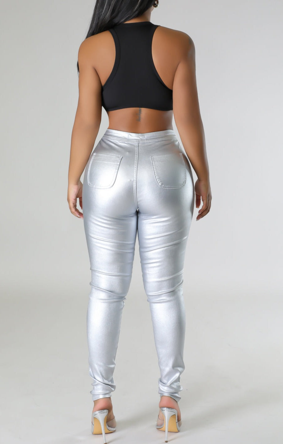 Metallic Silver Storm Pants - SASHAY COUTURE BOUTIQUE