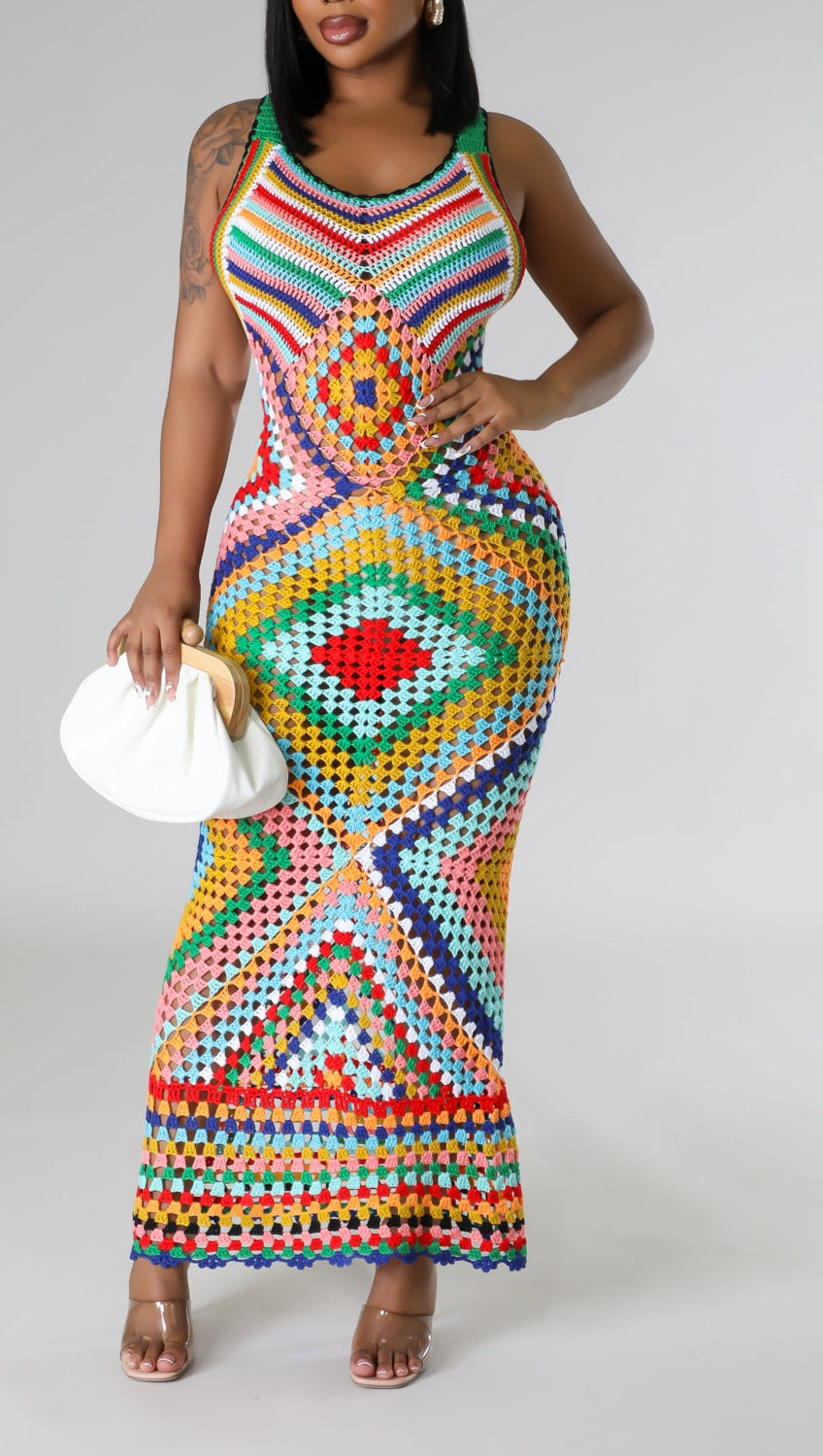 Crochet Cover-Up Dress - SASHAY COUTURE BOUTIQUE Dresses