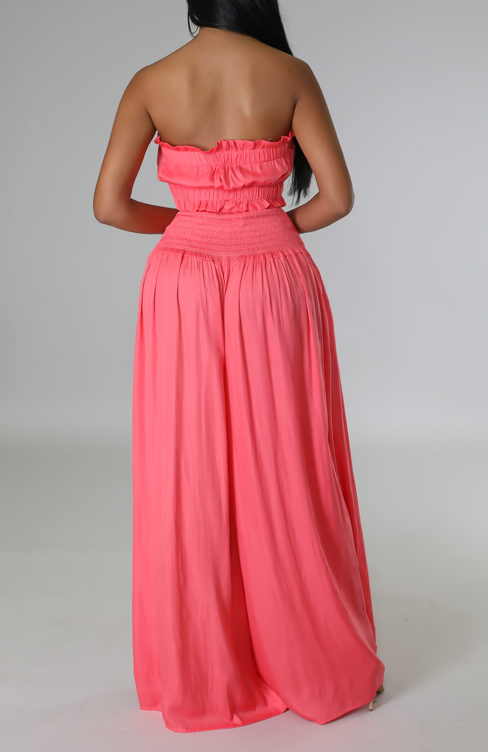 Tube Top and Wide Leg Pants Set - SASHAY COUTURE BOUTIQUE Apparel & Accessories