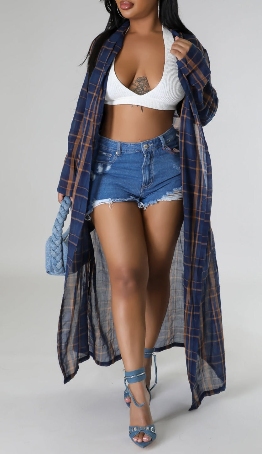 Lightweight Plaid Cardigan - SASHAY COUTURE BOUTIQUE Outerwear