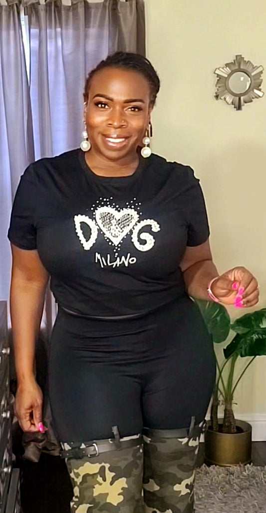 Pearl Embellished Tee - SASHAY COUTURE BOUTIQUE Tops