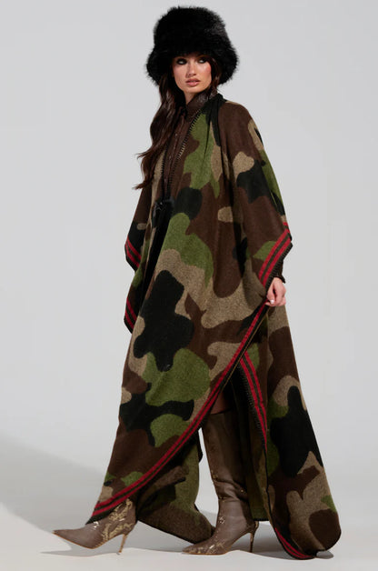 Jazzy Camo Maxi Poncho