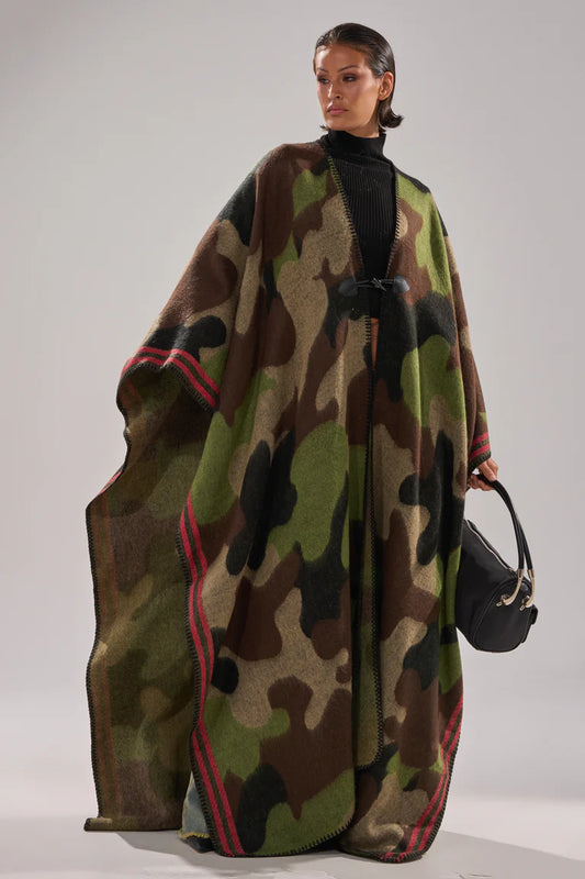 Jazzy Camo Maxi Poncho