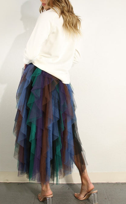 Multi-Color Mesh Skirt (Ships 10/01)