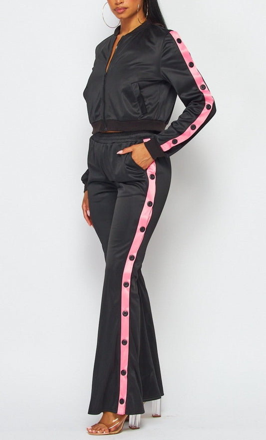 Flare Leg Track/Jogger Set - SASHAY COUTURE BOUTIQUE Two Piece