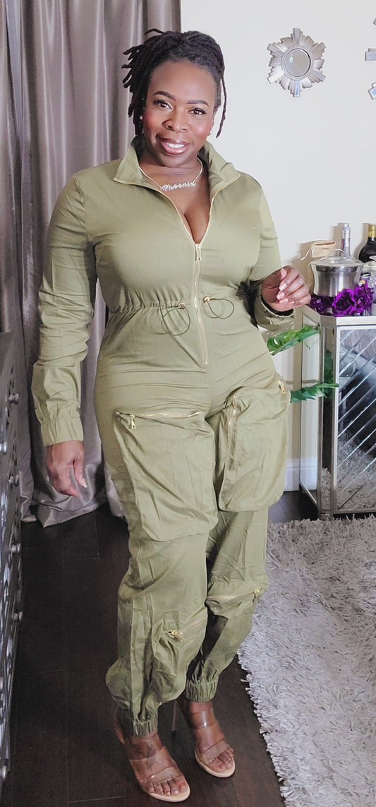 Cargo Pocket Jumpsuit - SASHAY COUTURE BOUTIQUE