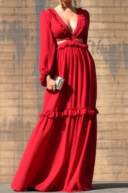 Waist Cut-out MAXI DRESS - SASHAY COUTURE BOUTIQUE Dresses