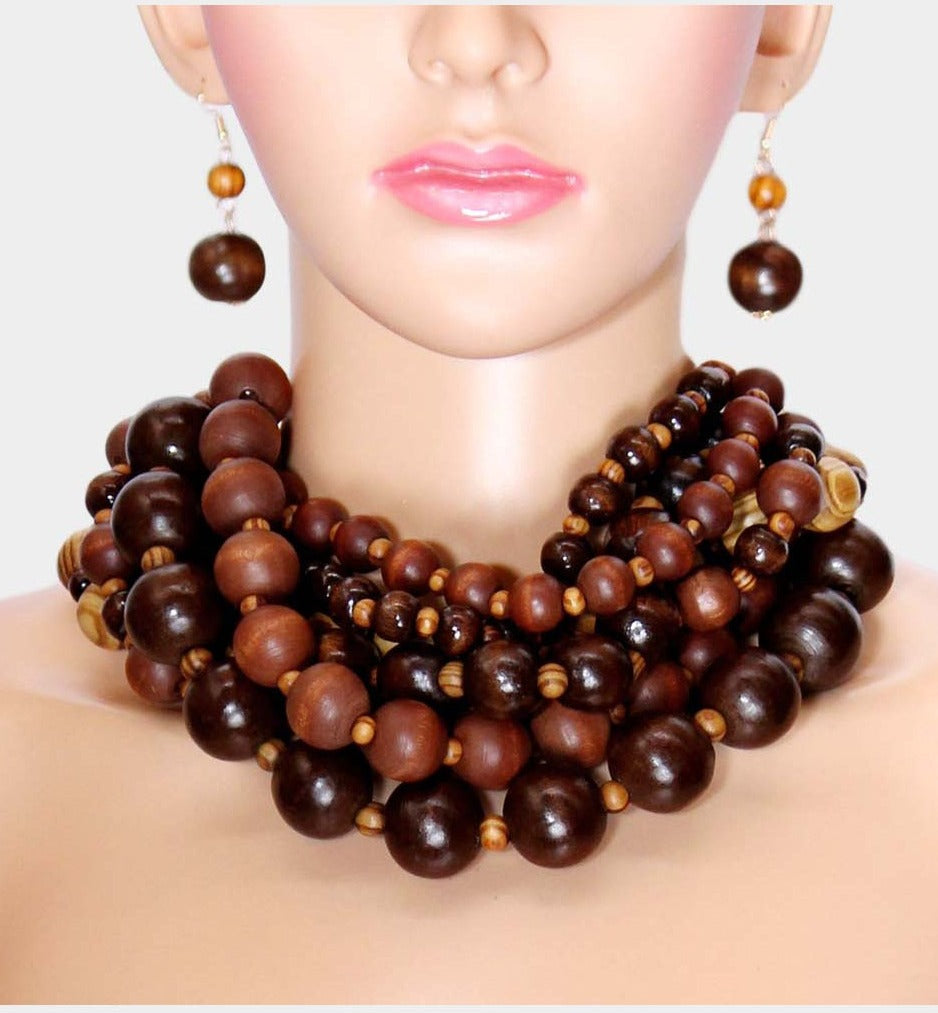 Chunky Multi Strand Lucite Beaded Necklace - SASHAY COUTURE BOUTIQUE Apparel & Accessories