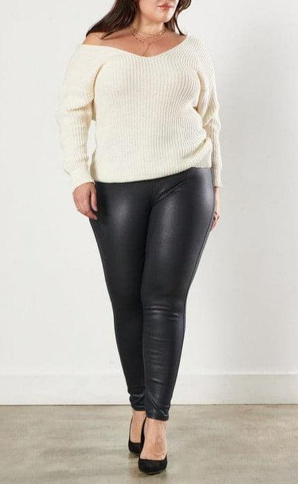 Plus Coated Skinny Jeans - SASHAY COUTURE BOUTIQUE Bottoms